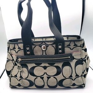 Coach canvas bag with pink lining